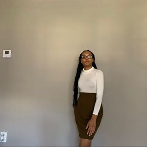 Fancy Fashion Army Green Back Pleat Detail Skirt